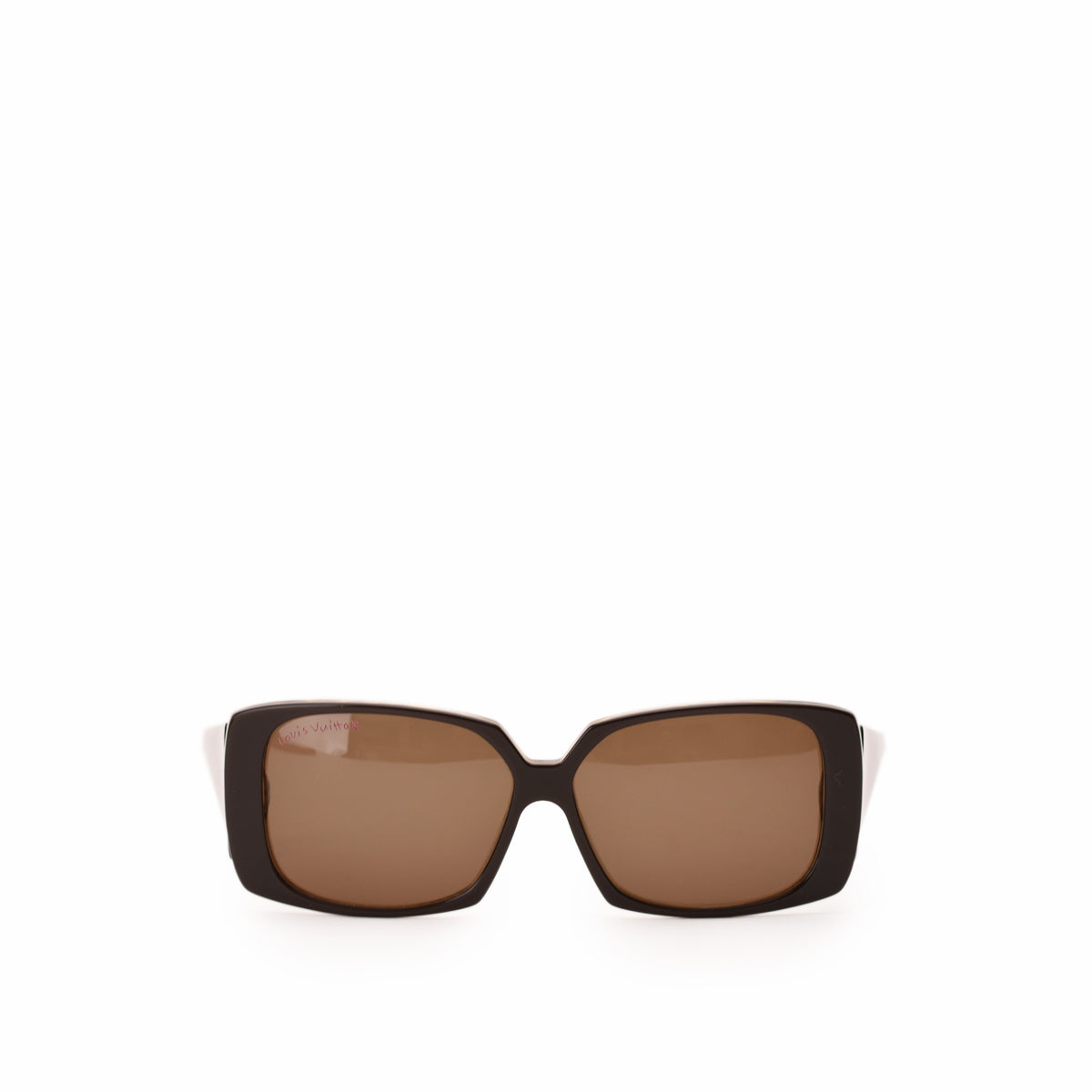 Brown Louis Vuitton square sunglasses with dark frames, curated Pre-loved Luxury by Myluxe in Helsinki.