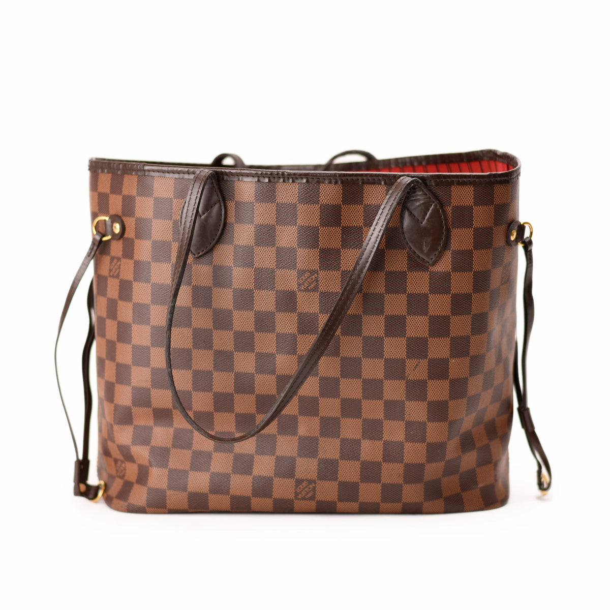 Louis Vuitton Damier Ebene canvas tote bag in brown checkered pattern. curated Pre-loved Luxury by Myluxe in Helsinki.