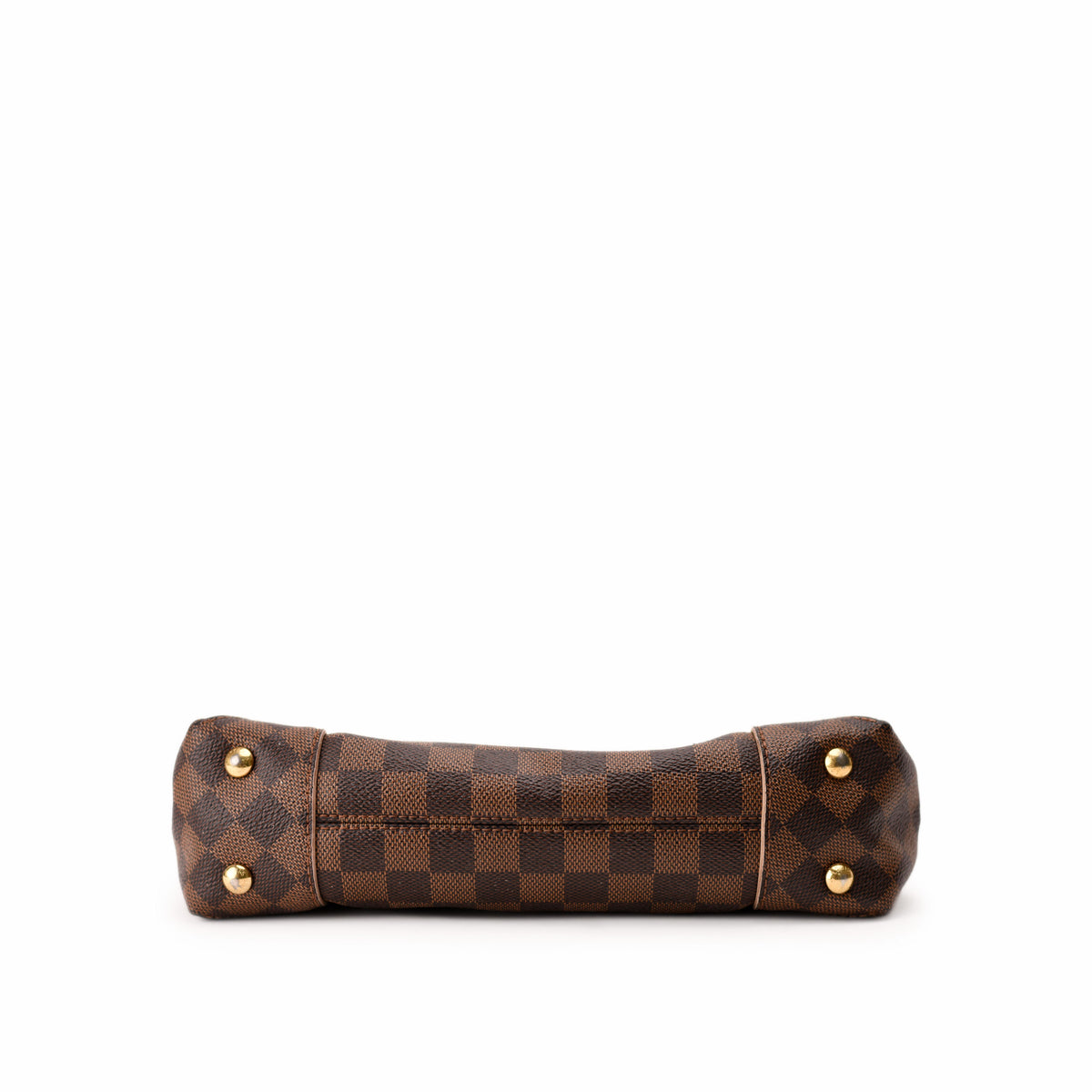 Louis Vuitton Damier Ebene canvas handbag with gold-tone hardware. curated Pre-loved Luxury by Myluxe in Helsinki.