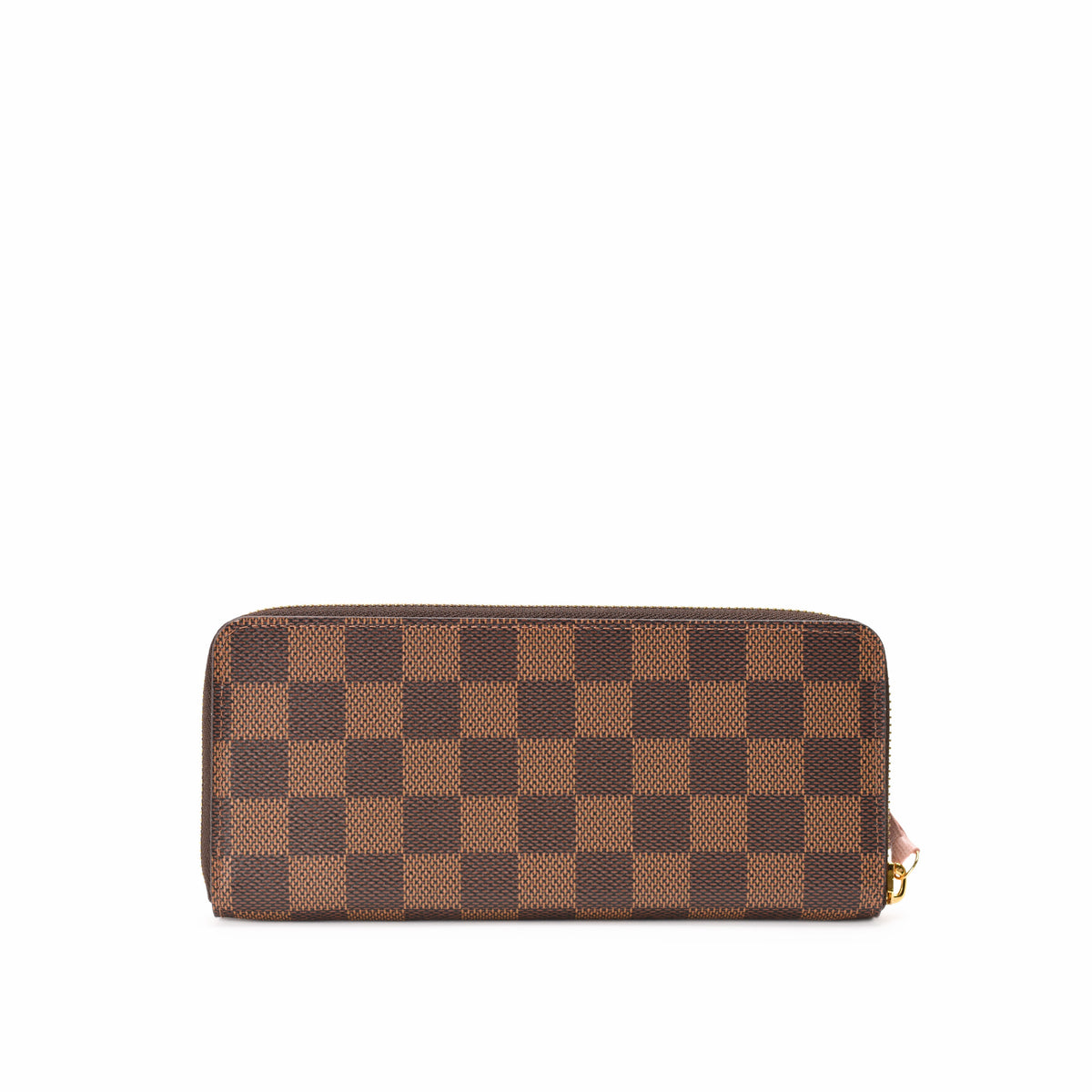 Brown Damier Ebene checkered canvas zip-around wallet, curated Pre-loved Luxury by Myluxe in Helsinki.