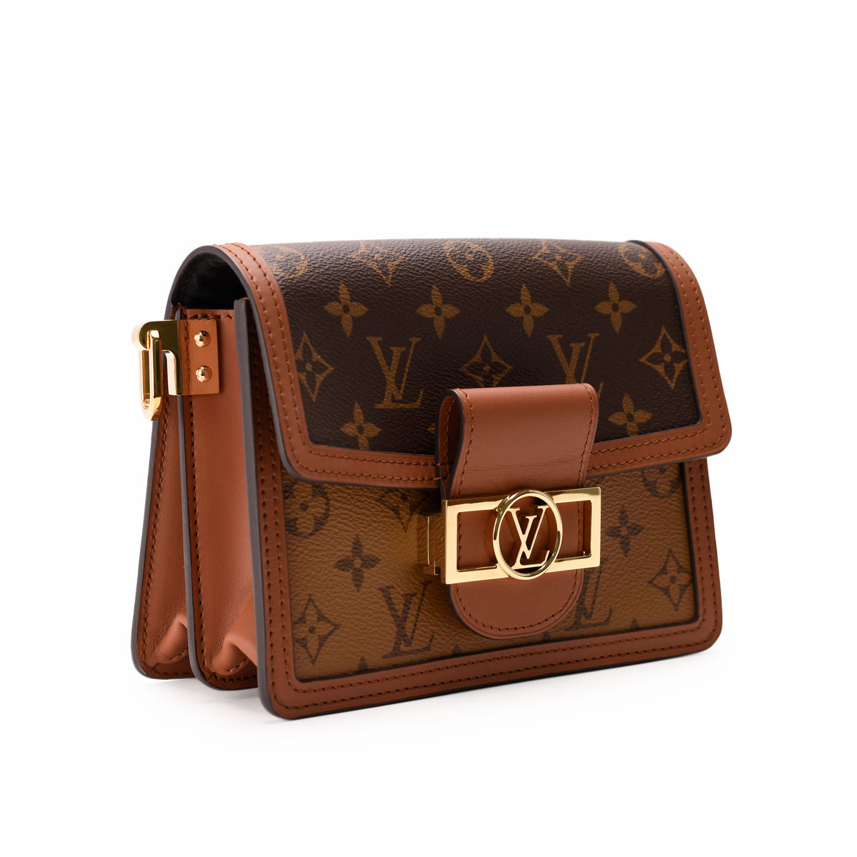 Louis Vuitton monogram canvas flap bag with gold-tone hardware, curated Pre-loved Luxury by Myluxe in Helsinki.