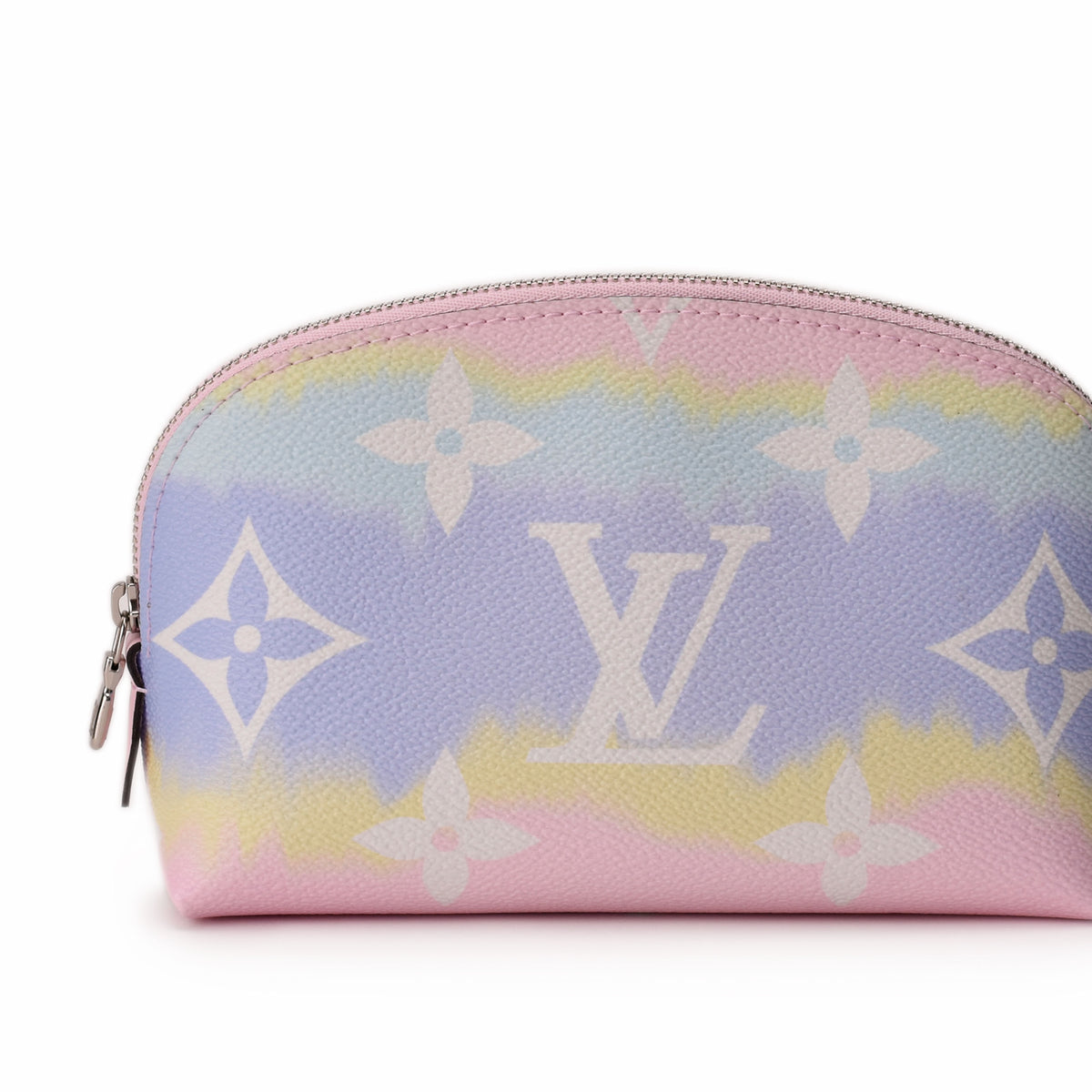 Louis Vuitton pastel tie-dye leather makeup pouch, curated Pre-loved Luxury by Myluxe in Helsinki.