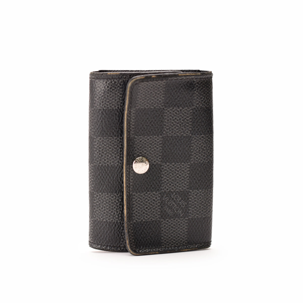 Louis Vuitton Damier Ebene coated canvas black checkered wallet, curated Pre-loved Luxury by Myluxe in Helsinki.