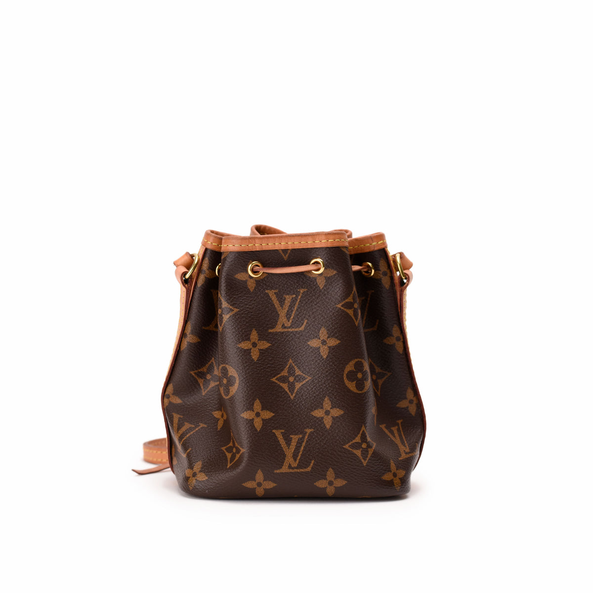 Louis Vuitton monogram canvas bucket bag in brown leather, curated Pre-loved Luxury by Myluxe in Helsinki.