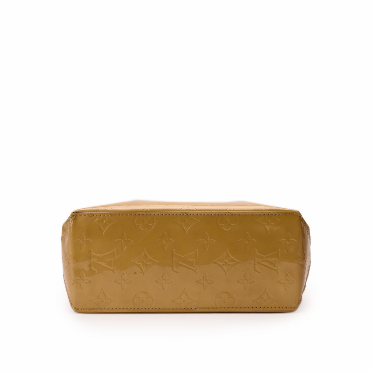 Louis Vuitton monogram patent leather tote in tan gold. curated Pre-loved Luxury by Myluxe in Helsinki.