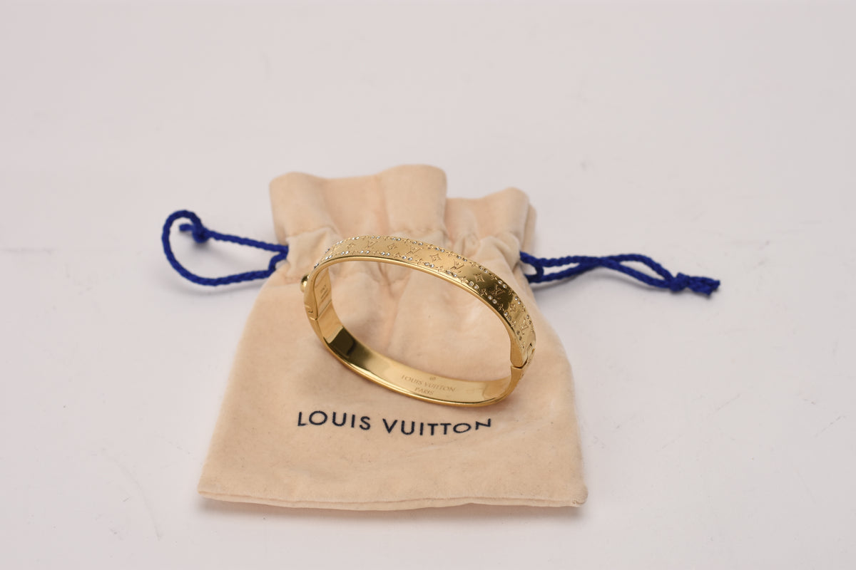 Louis Vuitton Nanogram Strass gold-tone bracelet with crystal embellishments. curated Pre-loved Luxury by Myluxe in Helsinki.