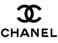 Chanel interlocking CC logo in black on a white background.