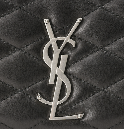Saint Laurent Kate quilted black leather clutch with silver-tone YSL logo. curated Pre-loved Luxury by Myluxe in Helsinki.