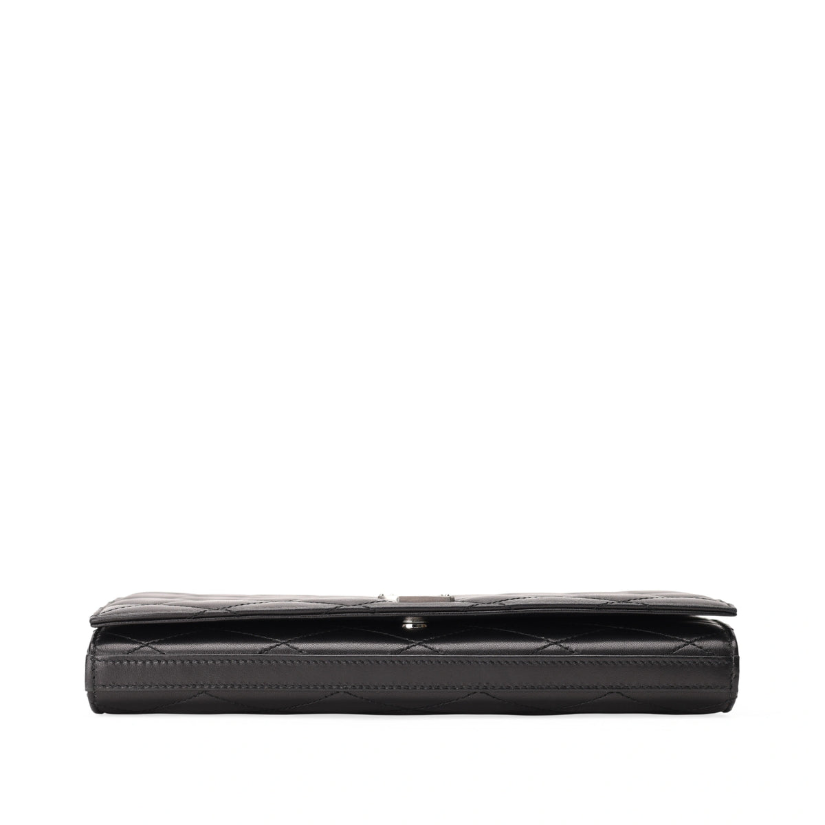 Saint Laurent Kate quilted black leather clutch bag. curated Pre-loved Luxury by Myluxe in Helsinki.