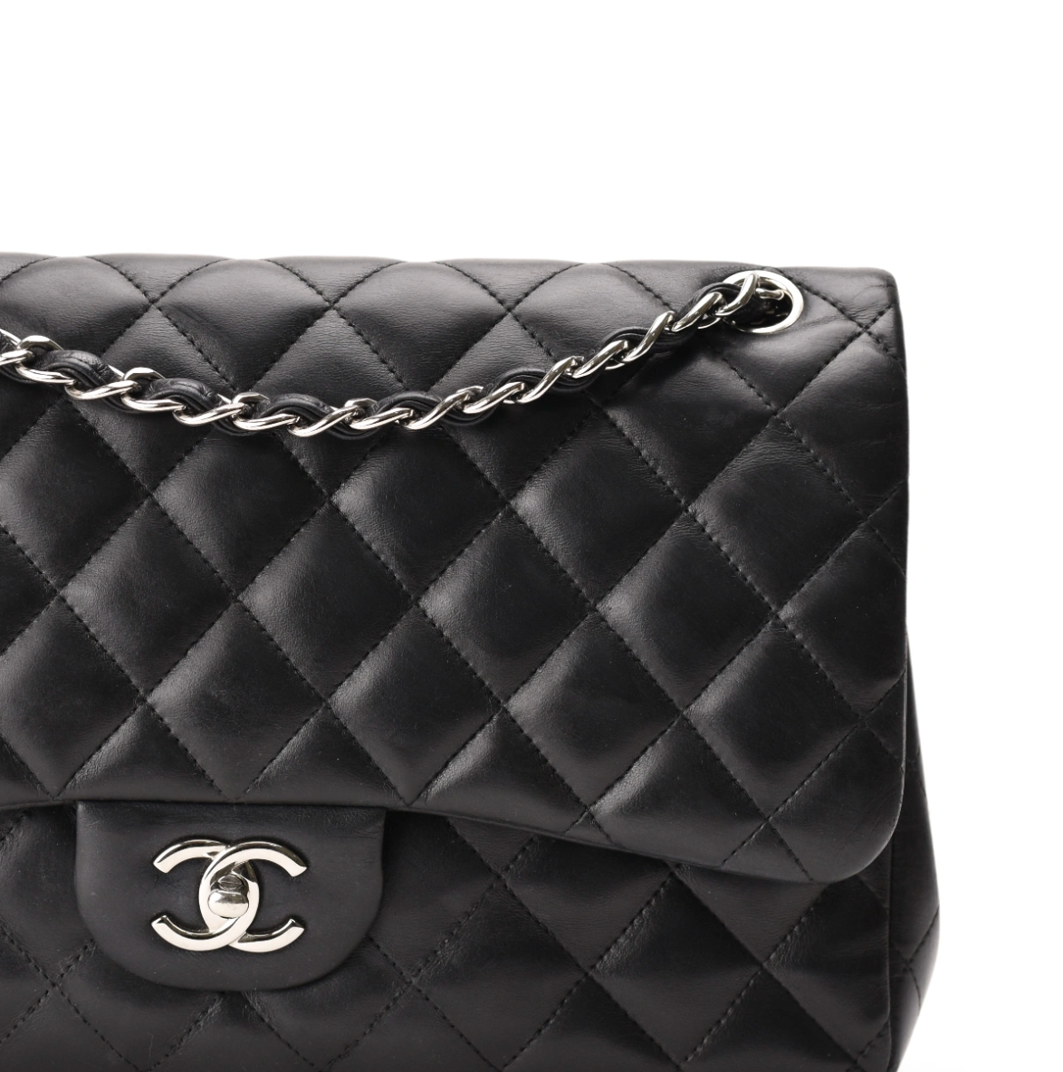 Chanel Jumbo Black Lambskin SHW
