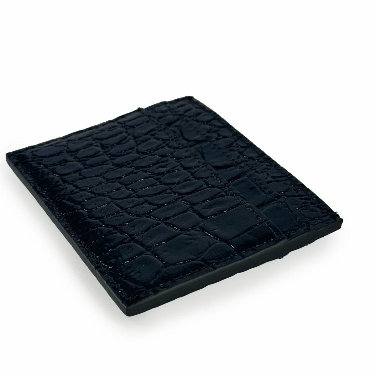 Black crocodile leather card holder, curated Pre-loved Luxury by Myluxe in Helsinki.