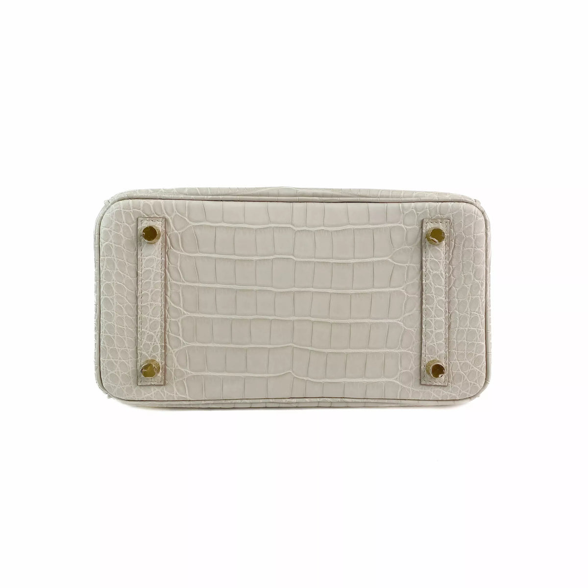 Hermès Birkin 25 Beton Matte Alligator with Gold Hardware Bottom