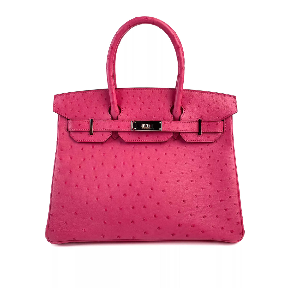 Hermes Birkin 30 Ostrich Fuchsia Pink PHW 1