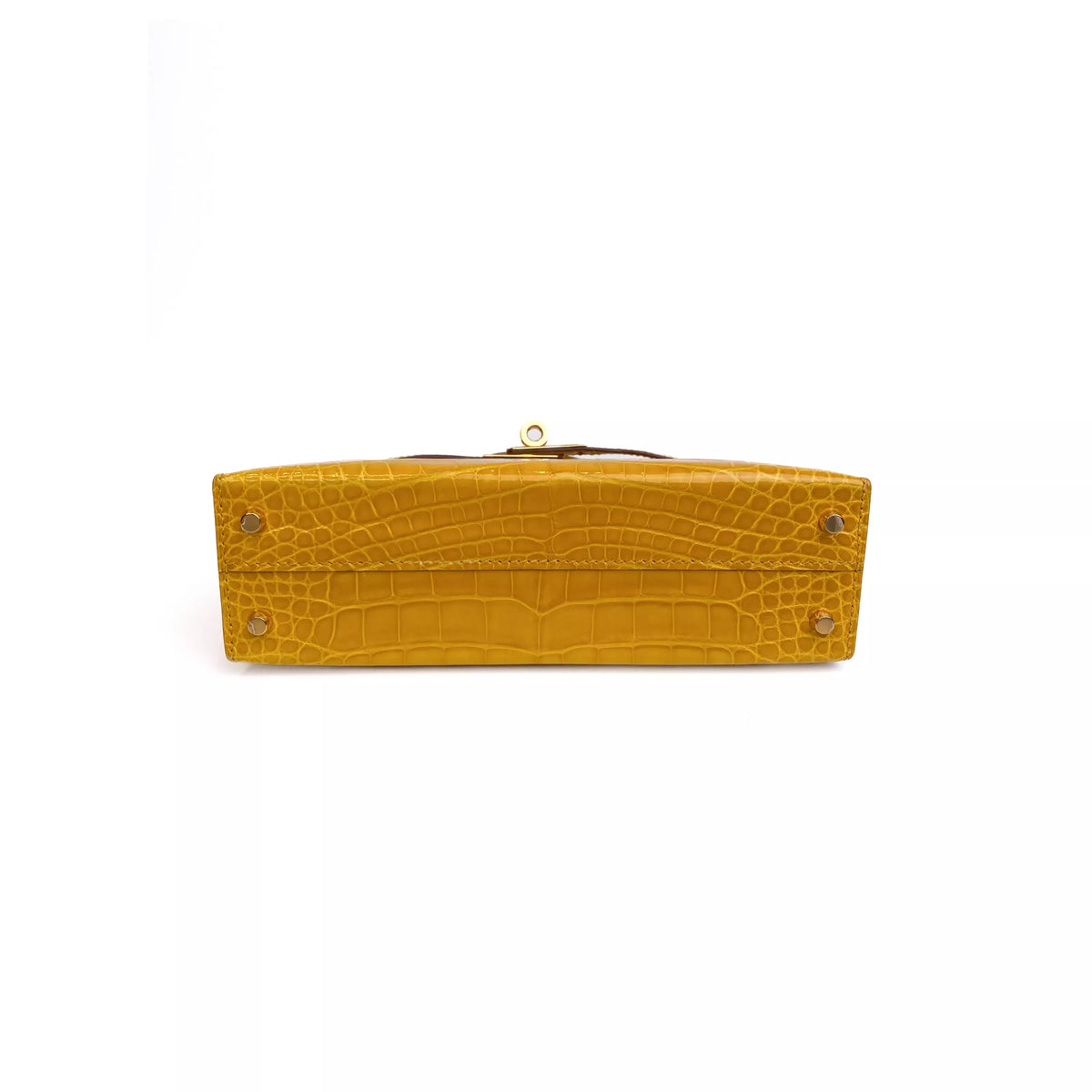 Hermes Kelly 20 Sellier Shiny Niloticus Croco Jaune D’Or GHW 5
